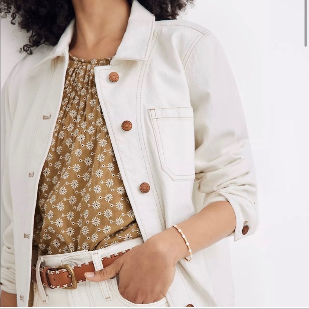 Madewell denim ashwood chore coat in cloud lining